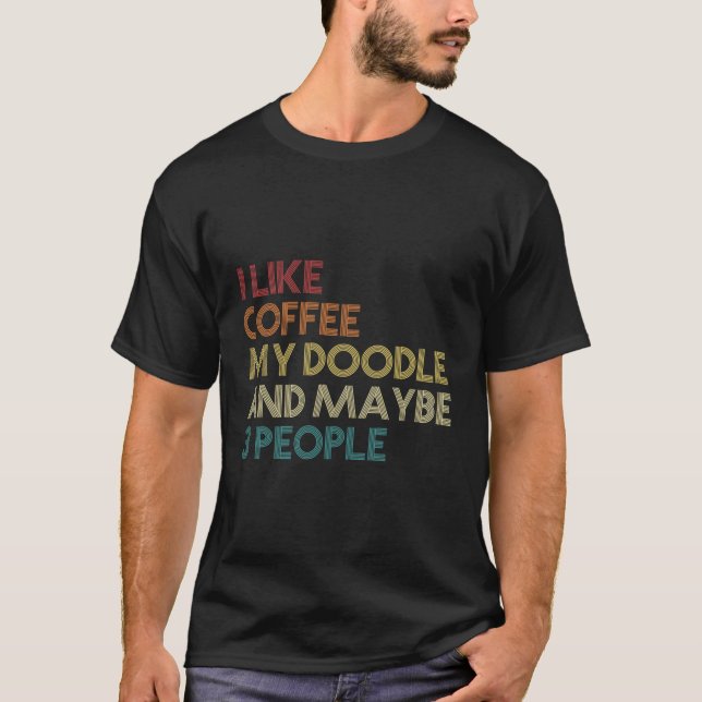 Goldendoodle Dog Besitzer Coffee Lovers Gaben Vint T-Shirt (Vorderseite)