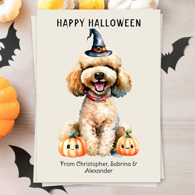 Goldendoodle Dog Happy Halloween Feiertagskarte (Von Creator hochgeladen)