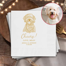 Goldendoodle Dog Personalisiert Cheers Napkins