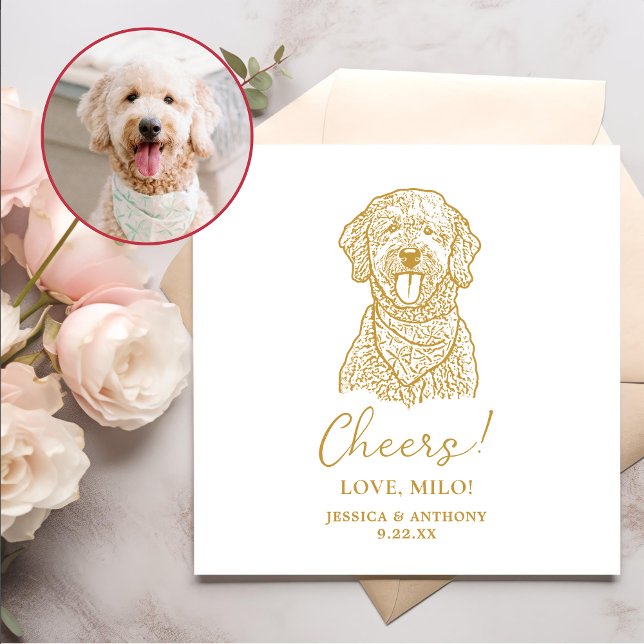 Goldendoodle Dog Personalisiert Cheers Napkins Serviette (Von Creator hochgeladen)