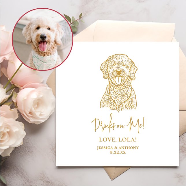 Goldendoodle Dog Personalisierte Getränke Serviette (Von Creator hochgeladen)