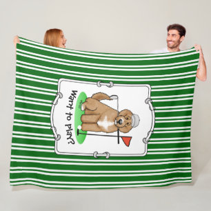 Goldendoodle Dog Playing Golf (Red whmk2) Niedlich Fleecedecke
