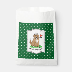 Goldendoodle Dog Playing Golf (Red whmk2) Niedlich Geschenktütchen