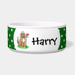 Goldendoodle Dog Playing Golf (Red whmk2) Niedlich Napf