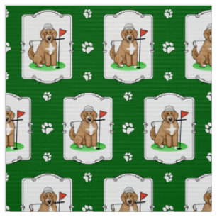 Goldendoodle Dog Playing Golf (Red whmk2) Niedlich Stoff