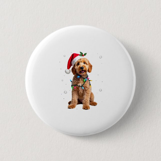 Goldendoodle Dog Tree Christmas Sweater Xmas Pet D Button (Vorderseite)