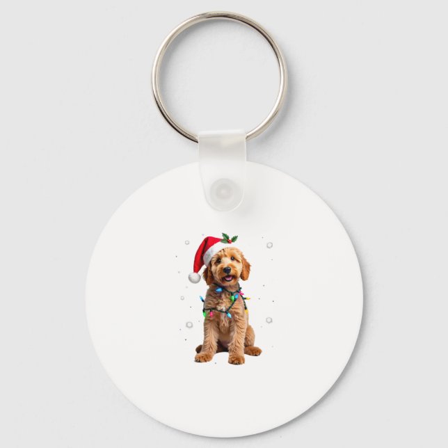 Goldendoodle Dog Tree Christmas Sweater Xmas Pet D Schlüsselanhänger (Vorderseite)
