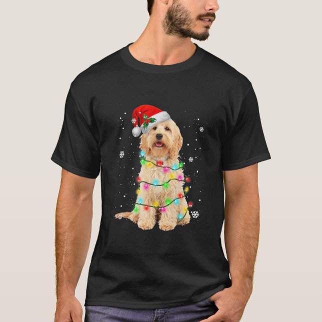 Goldendoodle Dog Tree Weihnachten Weihnachten Weih T-Shirt (Vorderseite)