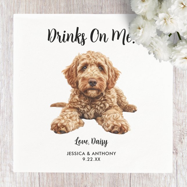 Goldendoodle Dog Wedding Napkins Serviette (Von Creator hochgeladen)