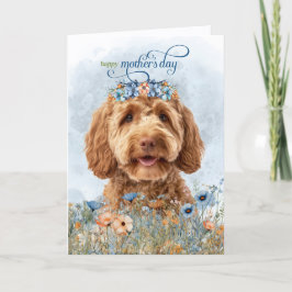 Goldendoodle Dog Wildflowers Mother's Day Feiertagskarte