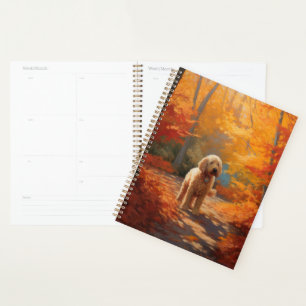 Goldendoodle en automne Leaves Fall Inspire