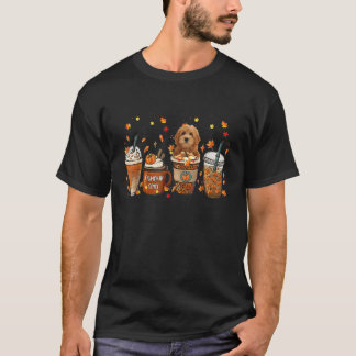 Goldendoodle Fall Kaffee Pumpkin Gewürz Latte Iced T-Shirt