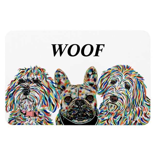 Goldendoodle, Französischer Bulldog, Bernedoodle M Magnet (Horizontal)