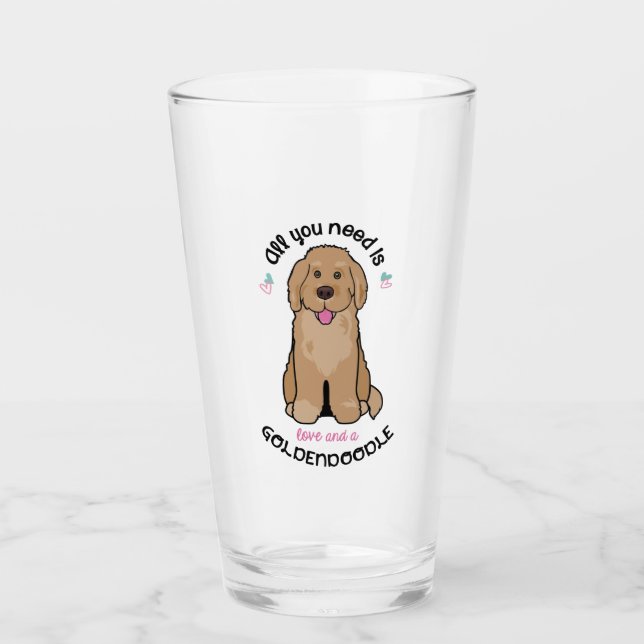 Goldendoodle-Glastumoren Glas (Vorderseite)