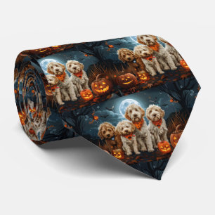 Goldendoodle Halloween Gruselig Krawatte