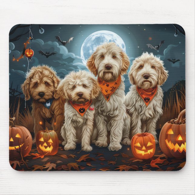 Goldendoodle Halloween Spooky Mousepad (Vorne)