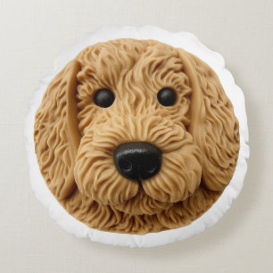 Goldendoodle Hund 3D Inspiriert Rundes Kissen