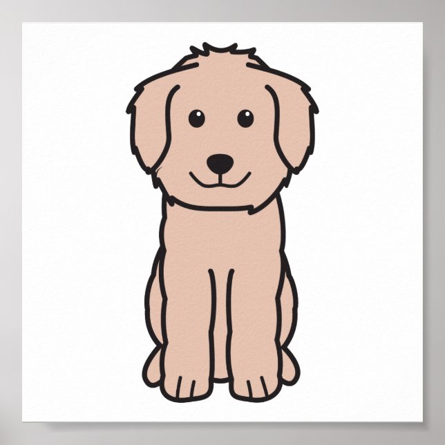 Goldendoodle Hund Cartoon Poster (Vorne)