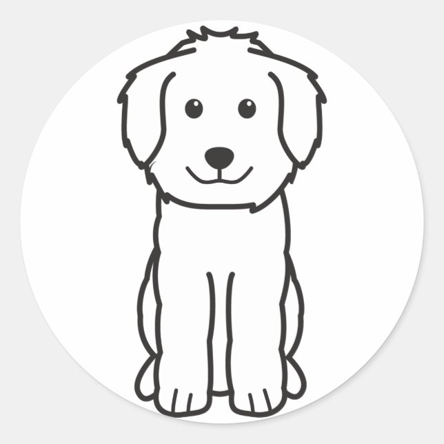 Goldendoodle Hund Cartoon Runder Aufkleber (Vorderseite)