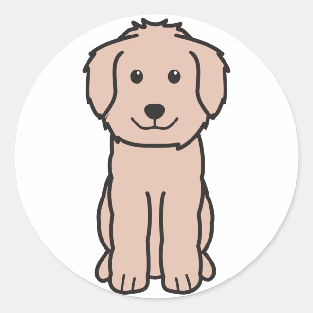 Goldendoodle Hund Cartoon Runder Aufkleber (Vorderseite)