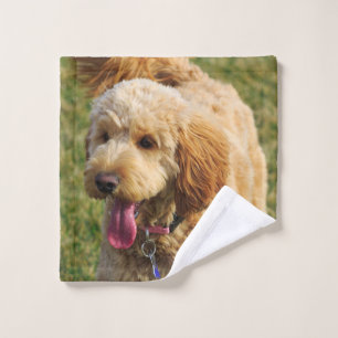 Goldendoodle-Hund-Foto Badhandtuch Set