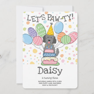 Goldendoodle Hund Geburtstagsparty Einladung