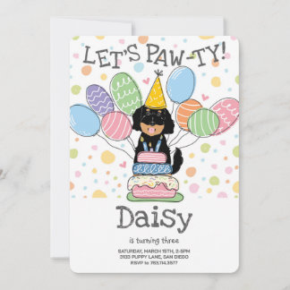 Goldendoodle Hund Geburtstagsparty Einladung