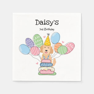 Goldendoodle Hund Geburtstagsparty Papier Napkins Serviette