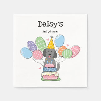 Goldendoodle Hund Geburtstagsparty Papier Napkins Serviette