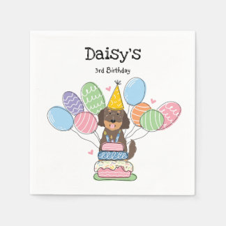 Goldendoodle Hund Geburtstagsparty Papier Napkins Serviette