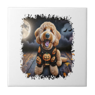 Goldendoodle Hund Halloween Fliese