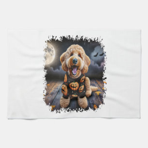 Goldendoodle Hund Halloween Geschirrtuch