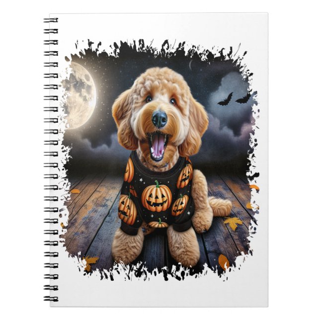Goldendoodle Hund Halloween Notizblock (Vorderseite)