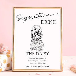Goldendoodle Hund Hochzeit Signature Drink Zeichen Poster