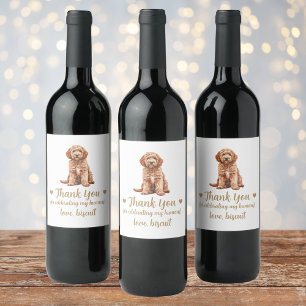 Goldendoodle Hund I do to Wedding Wine Label Weinetikett