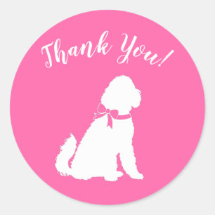 Goldendoodle Hund Kinderdusche Pink Girl Runder Aufkleber