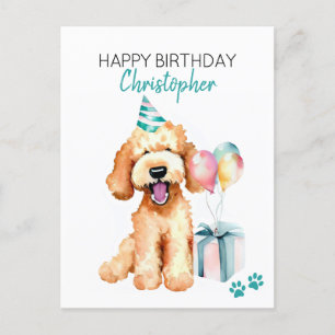 Goldendoodle Hund Personalisiert Happy Birthday Postkarte