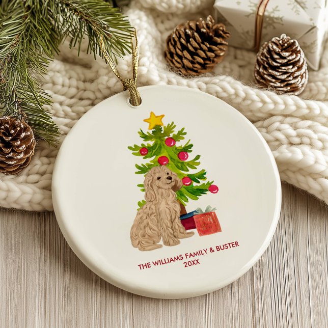 Goldendoodle Hund Personalisiert Weihnachten Keramik Ornament (Von Creator hochgeladen)