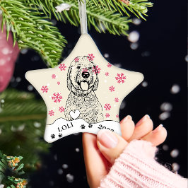 Goldendoodle Hund Personalisiert Zeichn Keramik Ornament