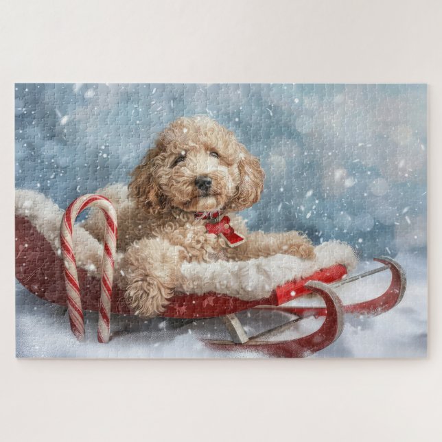 Goldendoodle Hund Weihnachten (Horizontal)