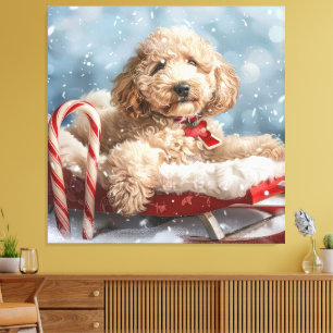 Goldendoodle Hund Weihnachten Leinwanddruck