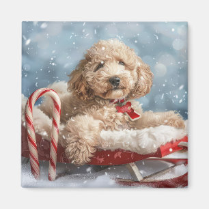 Goldendoodle Hund Weihnachten Magnet