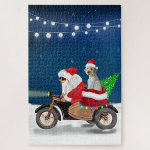 Goldendoodle-Hund Weihnachten Santa Claus
