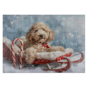 Goldendoodle Hund Weihnachten Schneidebrett