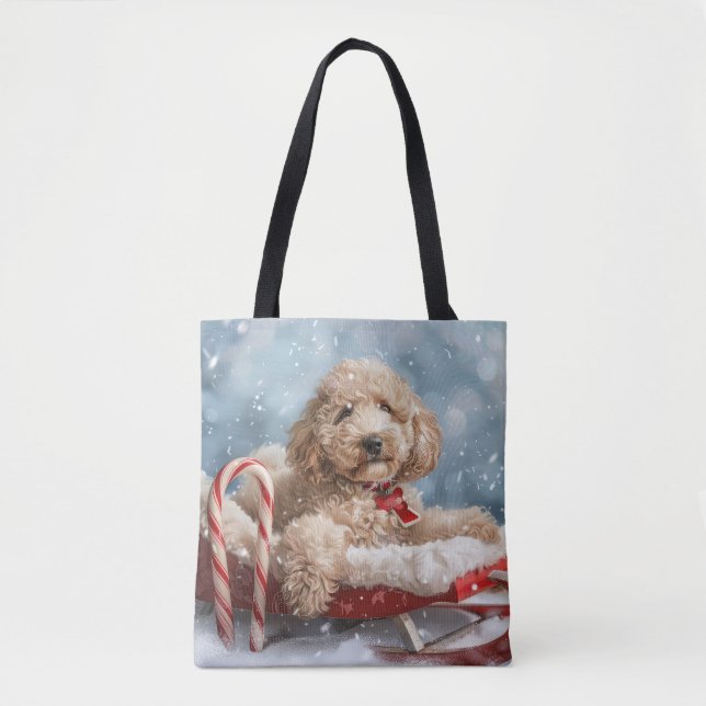 Goldendoodle Hund Weihnachten Tasche (Vorderseite)