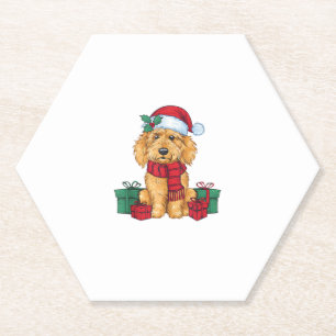 Goldendoodle Hund Weihnachtsfeier Santa Dog X Untersetzer