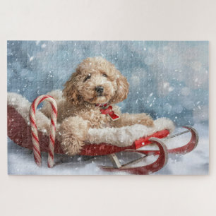 Goldendoodle Hund Weihnachtsfestlich
