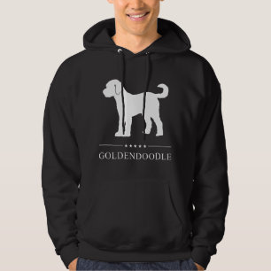 Goldendoodle Hund Weiße Silhouette Hoodie