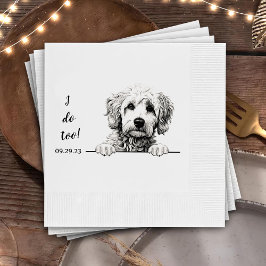 Goldendoodle Hund Zeichnend Personalisiert Ich tue Serviette