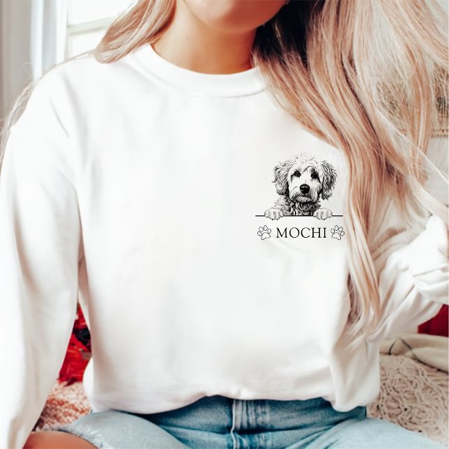 Goldendoodle Hunde Hand Zeichnend Personalisiert Sweatshirt (Von Creator hochgeladen)